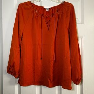 COUNTERPARTS Women's Blouse‎ Tunic Top Shirt Long Sleeve Size S Burnt Orange NWT